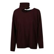 Federica Tosi Turtle Neck Sweater Cut Out Style Purple, Dam