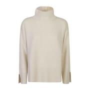 Le Tricot Perugia Beige Turtleneck Stickad Sweatshirt Aw24 Beige, Dam