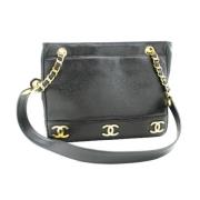 Chanel Vintage Pre-owned Laeder axelremsvskor Black, Dam