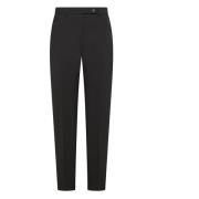 Seventy Svarta Slim-Fit Polyesterbyxor Black, Dam