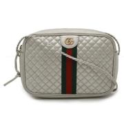 Gucci Vintage Pre-owned Laeder crossbodyvskor Gray, Dam