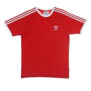 Adidas Ränder Tee Herr T-Shirt Kortärmad Red, Herr