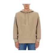 Helmut Lang Broderad Logotyp Huva Tröja Beige, Herr