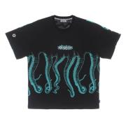 Octopus Svart Herr Octopus Tag Tee Black, Herr