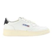 Autry Svarta Läder Låga Sneakers White, Dam