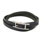 Hermès Vintage Pre-owned Laeder armband Black, Dam