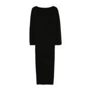 Birgitte Herskind Svart Off-Shoulder Stickad Klänning Black, Dam