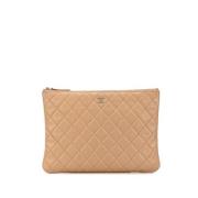 Chanel Vintage Pre-owned Laeder kuvertvskor Beige, Dam