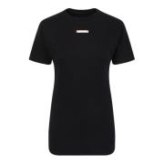 Maison Margiela Svart Bomull Logo Patch T-shirt Black, Dam