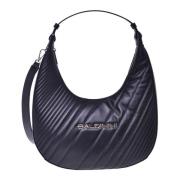 Baldinini Hobo bag in black quilted leather Black, Dam