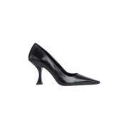 By FAR Svarta Läder Skulpterad Klack Pumps Black, Dam