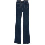 Elisabetta Franchi Indigo Blå Bootcut Denim Jeans Blue, Dam