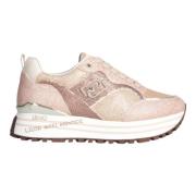 Liu Jo Rosa Platta Skor Micro Pailletter Sneakers Pink, Dam