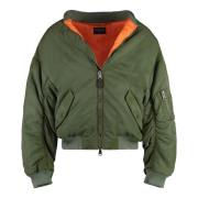 Balenciaga Off-Shoulder Bomberjacka Unisex Linje Green, Herr