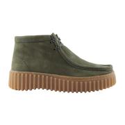 Clarks Grön Nubuck Casual Skor Green, Dam