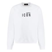 Dsquared2 Logo Crew-neck Cotton Sweatshirt White, Herr