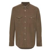 Tom Ford Corduroy slim fit skjorta med fickor Brown, Herr