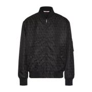 Valentino Svart Iconographe-Print Bomberjacka Black, Herr