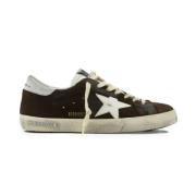 Golden Goose Bruna Lädersneakers med Vita Detaljer Brown, Herr