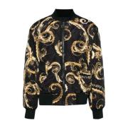 Versace Jeans Couture Svart Parkas Kappa Lyxig Stil Multicolor, Herr