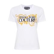 Versace Jeans Couture Vita T-shirts och Polos Snygg Design White, Dam