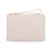 Coccinelle Rosa läder Pochette med logoprägling Pink, Dam