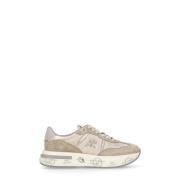 Premiata Beige Vita Sneakers Rund Tå Snörning Beige, Dam