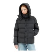 Moncler Quiltad Dunjacka med Avtagbar Huva Black, Dam