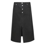 A.p.c. Denim Kjol Tennessee Svart Tvättad Black, Dam