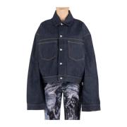 Acne Studios Blå Bomulls Jacka Blue, Dam