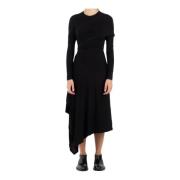 Helmut Lang Svart Lyocell Elastan Klänning Black, Dam