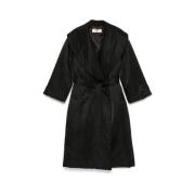 Elisabetta Franchi Quiltad Svart Trenchcoat Black, Dam