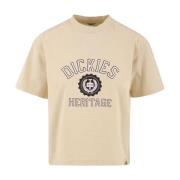 Dickies Tryckt T-shirt Oxford-stil Beige, Dam