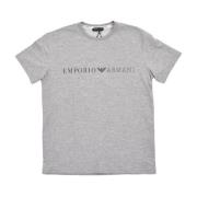 Emporio Armani Tryckt Logotyp T-shirt 100% Bomull Gray, Herr