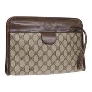 Gucci Vintage Pre-owned Laeder kuvertvskor Beige, Dam