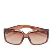 Dior Vintage Pre-owned Acetat solglasgon Brown, Dam