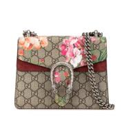 Gucci Vintage Pre-owned Tyg crossbodyvskor Beige, Dam