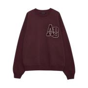 Anine Bing Chenille Patch Sweatshirt Mörk Bordeaux Red, Dam