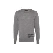 Dsquared2 Grå Stickad Crewneck Tröja Gray, Herr