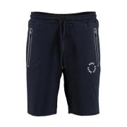 Hugo Boss Sportiga Regular Fit Shorts med Cirkulära Logotyper Blue, He...