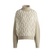 Hugo Boss Oversized Ferdolia Sweater Beige Beige, Dam