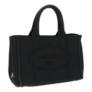 Prada Vintage Pre-owned Canvas prada-vskor Black, Dam