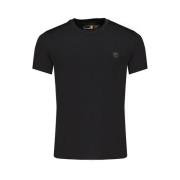 Timberland Svart Bomull T-shirt Textiluppgradering Black, Herr