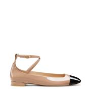 Stuart Weitzman Eden Strap Flat Beige, Dam