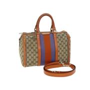 Gucci Vintage Pre-owned Canvas gucci-vskor Beige, Dam