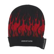 Vision OF Super Flames Beanie Svart/Röd Elastisk Mössa Black, Unisex