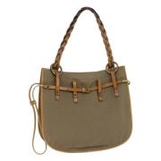 Gucci Vintage Pre-owned Canvas axelremsvskor Beige, Dam