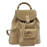 Gucci Vintage Pre-owned Laeder ryggsckar Beige, Dam