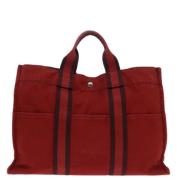 Hermès Vintage Pre-owned Canvas totevskor Red, Dam