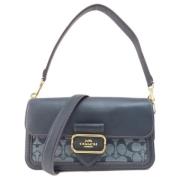 Coach Pre-owned Pre-owned Canvas axelremsvskor Blue, Dam